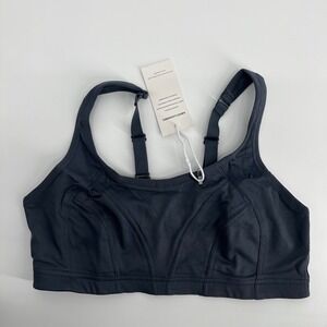 LUVROBES Gray Blue Sports Bra Athletic Support Medium Adjustable Straps